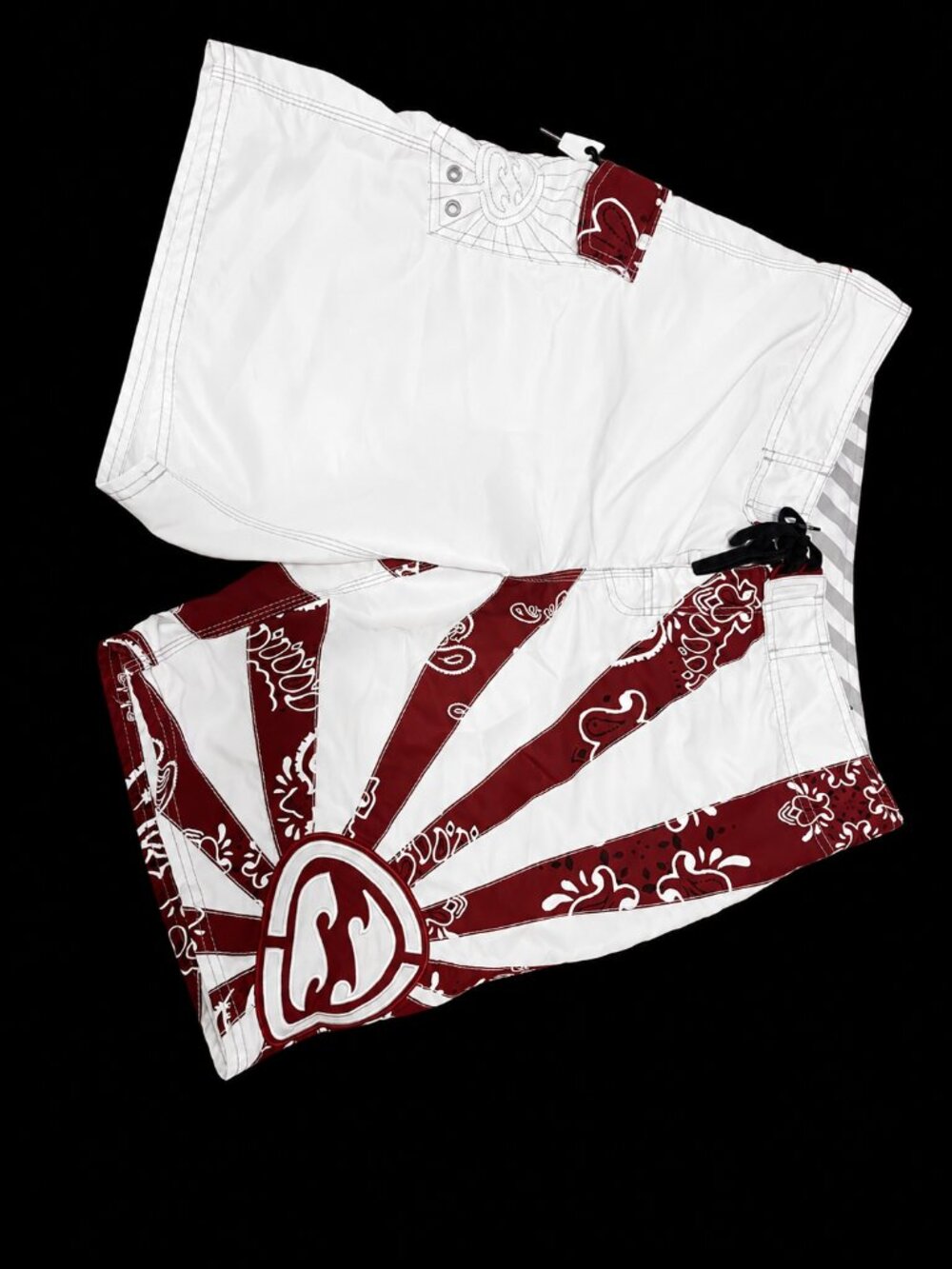Vintage Billabong Andy Irons Signature Boardshorts Red White Paisley Size 36 Y2K